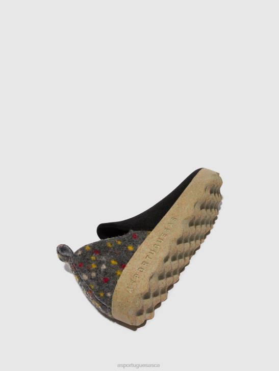 Asportuguesas Shoes Women BLACK FELT DEHOR ROUND TOE SHOES CITY 226H107