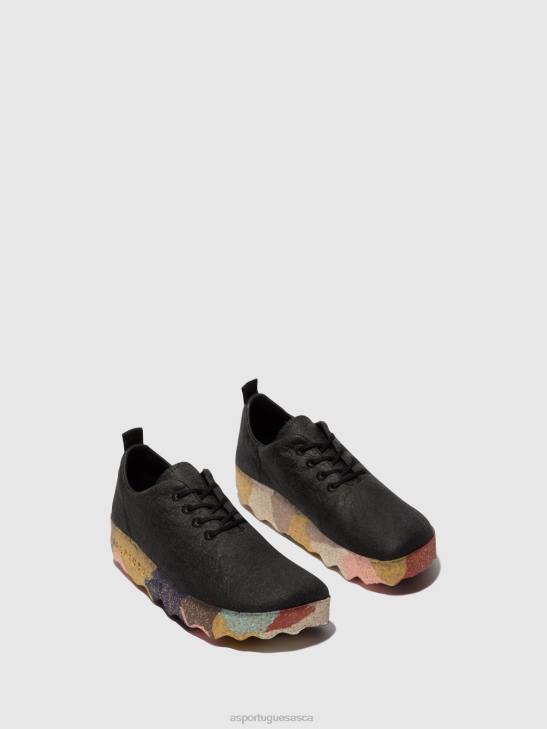 Asportuguesas Shoes Women CHARCOAL PINATEX & MULTICOLOR SOLE SLIP-ON SHOES CAMP 226H40