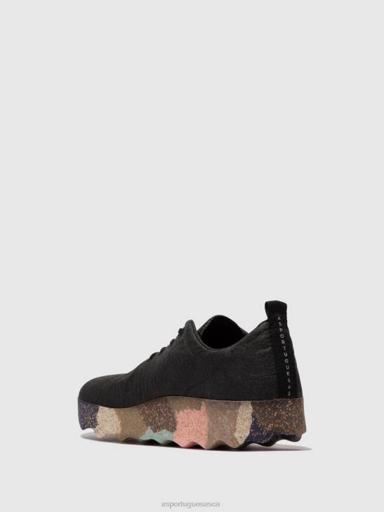 Asportuguesas Shoes Women CHARCOAL PINATEX & MULTICOLOR SOLE SLIP-ON SHOES CAMP 226H40