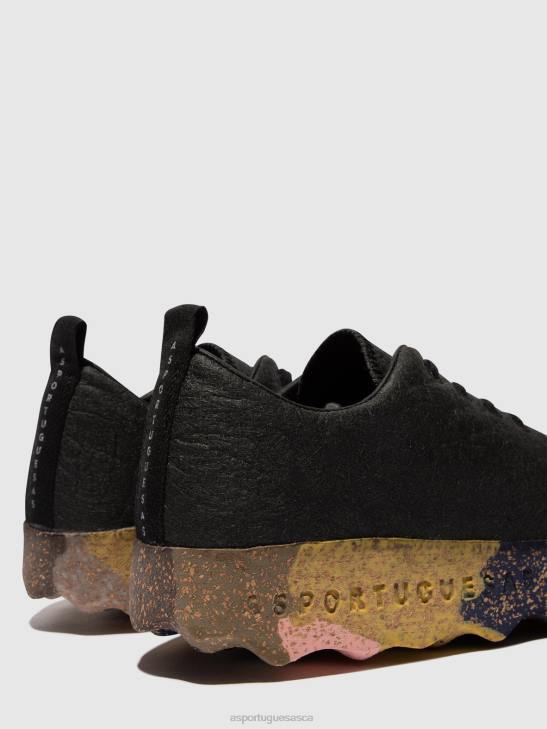 Asportuguesas Shoes Women CHARCOAL PINATEX & MULTICOLOR SOLE SLIP-ON SHOES CAMP 226H40