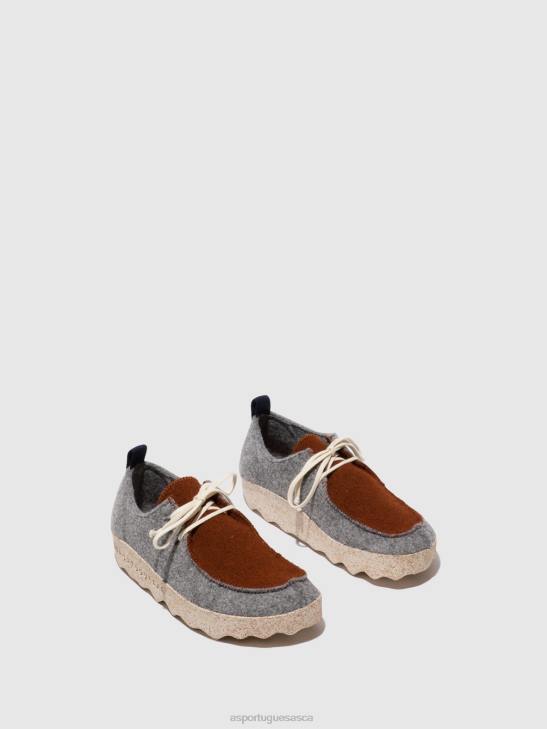 Asportuguesas Shoes Women CONCRETE/BROWN LACE-UP SHOES CHAT 226H114