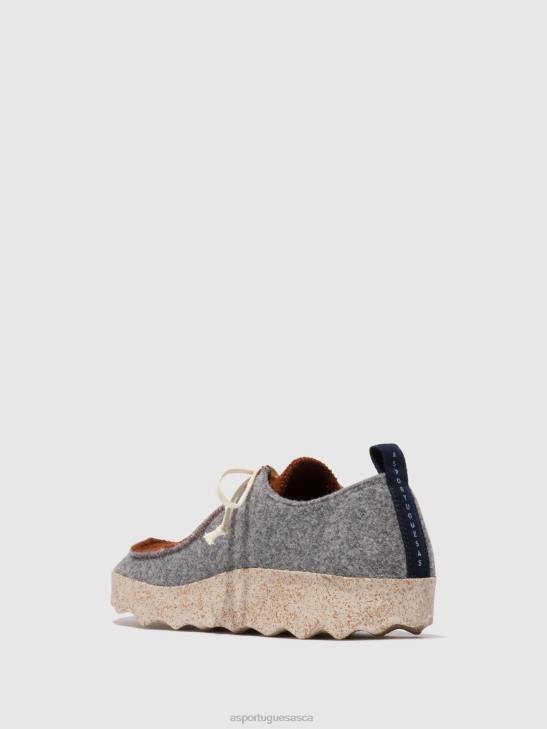 Asportuguesas Shoes Women CONCRETE/BROWN LACE-UP SHOES CHAT 226H114