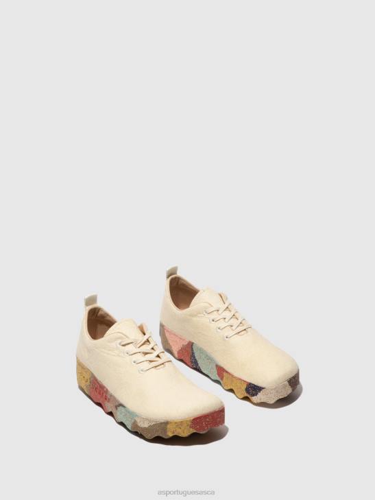 Asportuguesas Shoes Women CREAM PINATEX & MULTICOLOR SOLE SLIP-ON SHOES CAMP 226H61