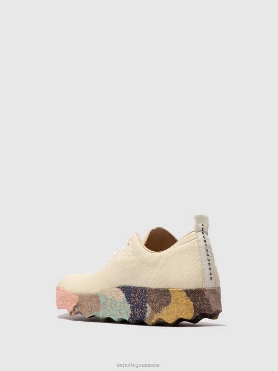 Asportuguesas Shoes Women CREAM PINATEX & MULTICOLOR SOLE SLIP-ON SHOES CAMP 226H61