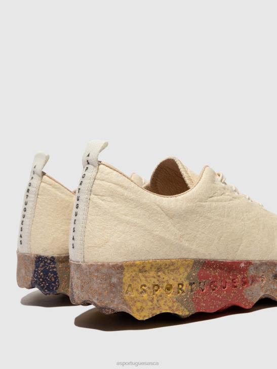 Asportuguesas Shoes Women CREAM PINATEX & MULTICOLOR SOLE SLIP-ON SHOES CAMP 226H61