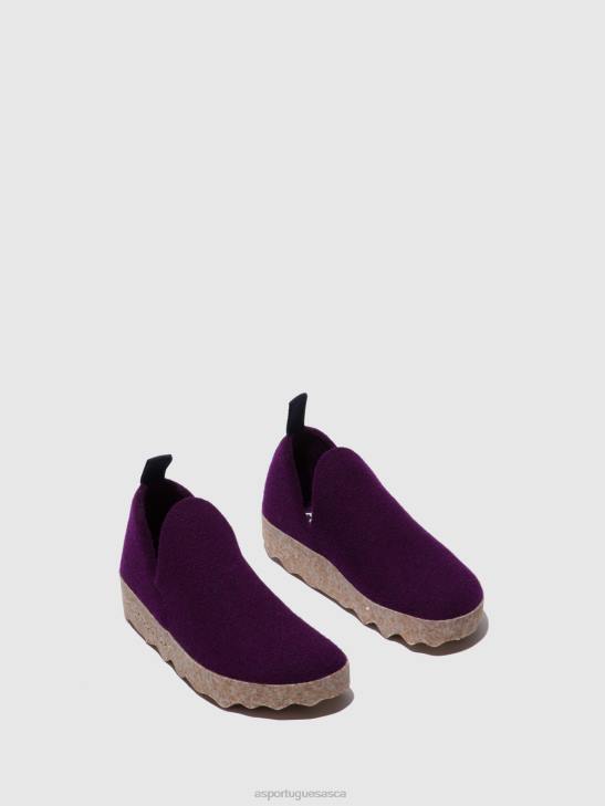 Asportuguesas Shoes Women DARK PURPLE ROUND TOE SHOES CITY 226H49
