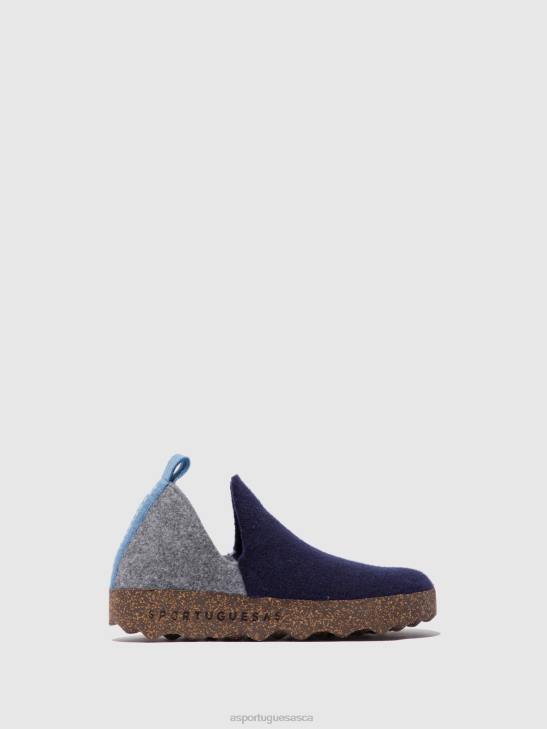 Asportuguesas Shoes Women GREY BLUE ROUND TOE SHOES CITY 226H33