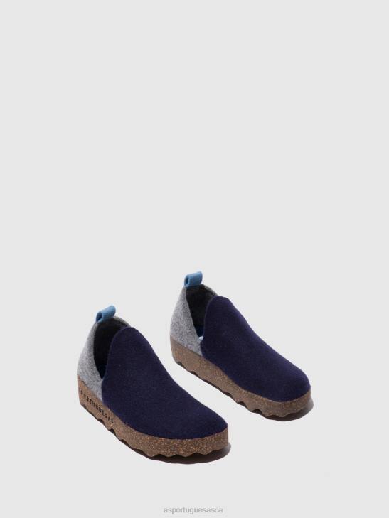 Asportuguesas Shoes Women GREY BLUE ROUND TOE SHOES CITY 226H33