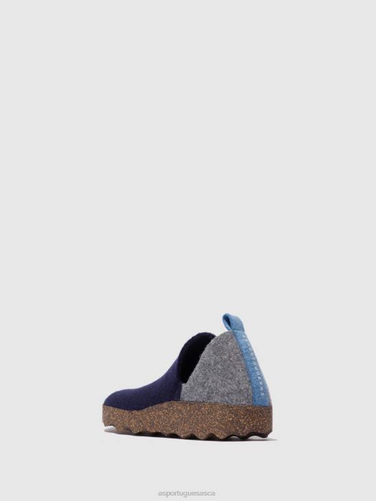 Asportuguesas Shoes Women GREY BLUE ROUND TOE SHOES CITY 226H33