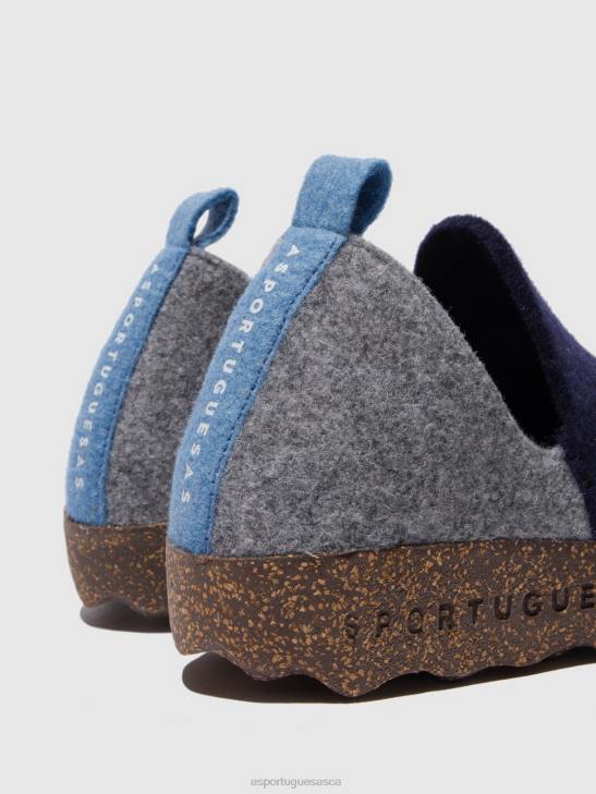 Asportuguesas Shoes Women GREY BLUE ROUND TOE SHOES CITY 226H33