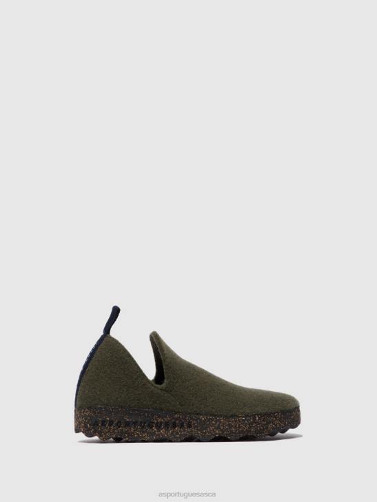 Asportuguesas Shoes Women MILITARY GREEN ROUND TOE SHOES CITY 226H37