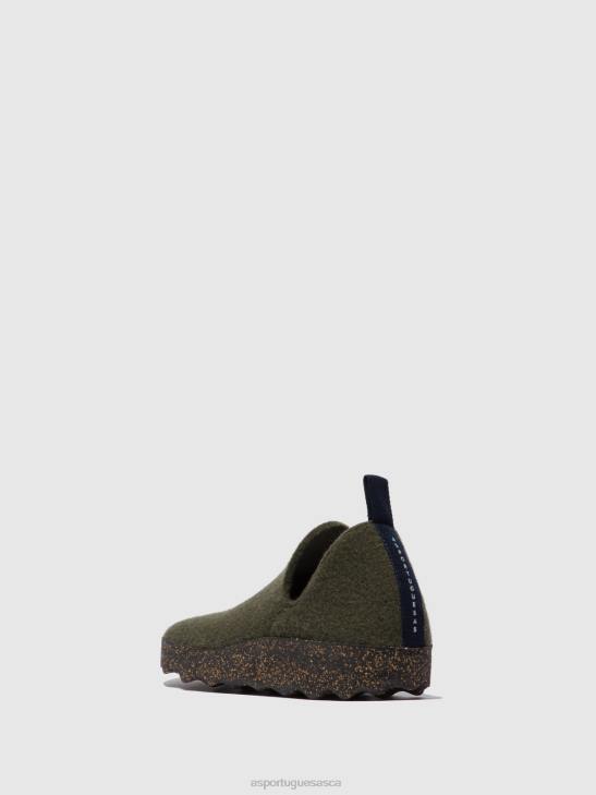 Asportuguesas Shoes Women MILITARY GREEN ROUND TOE SHOES CITY 226H37