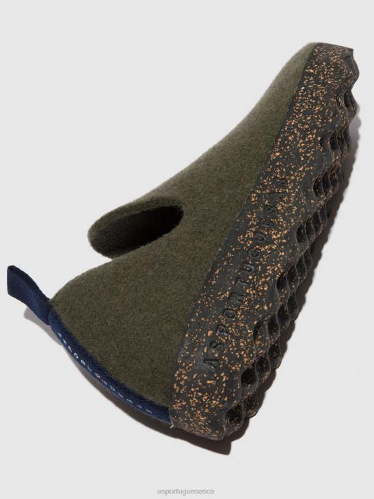 Asportuguesas Shoes Women MILITARY GREEN ROUND TOE SHOES CITY 226H37