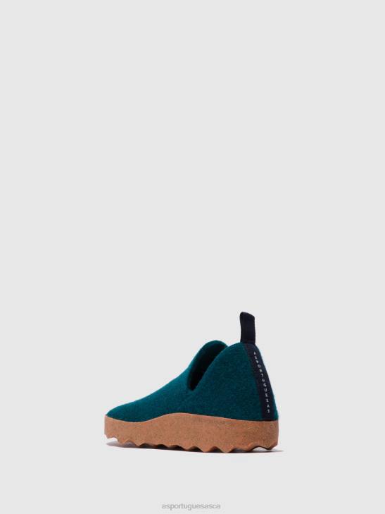 Asportuguesas Shoes Women PEACOCK BLUE ROUND TOE SHOES CITY 226H34
