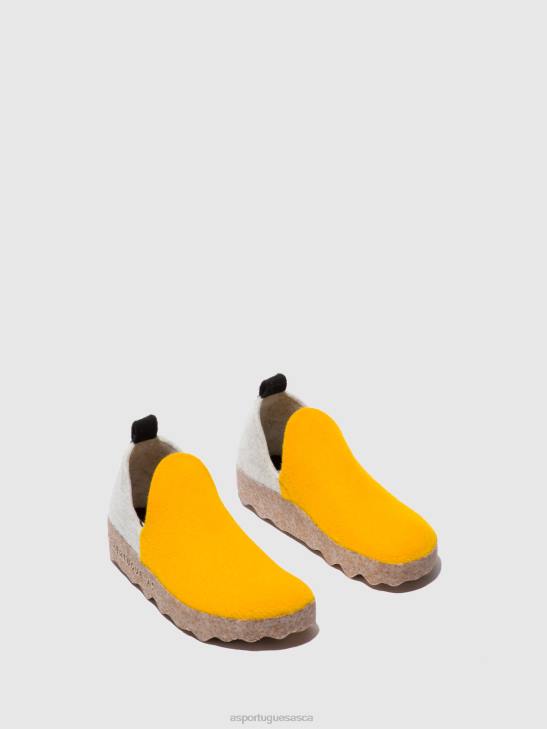 Asportuguesas Shoes Women WHITE YELLOW ROUND TOE SHOES CITY 226H53