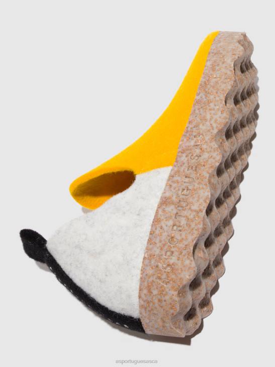 Asportuguesas Shoes Women WHITE YELLOW ROUND TOE SHOES CITY 226H53